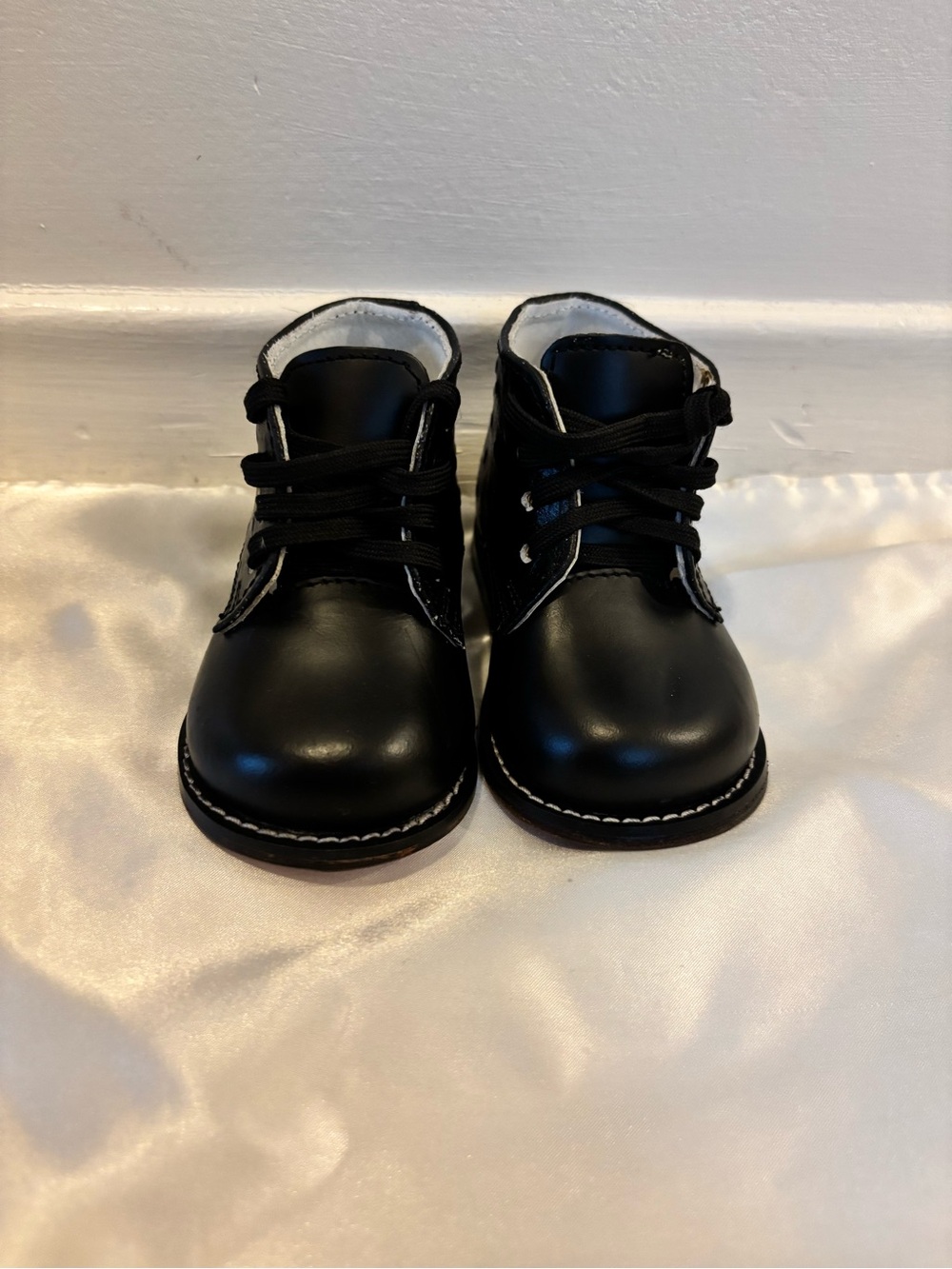 Black Lace-Up Dress Boots- Baby size 3.5